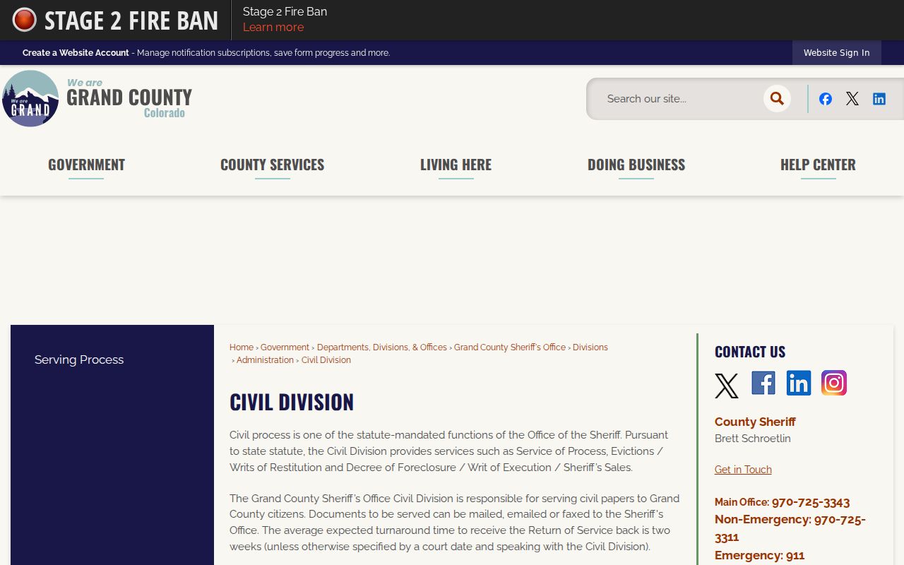 Grand County arrest records and court charges Sheriff's Civil Division