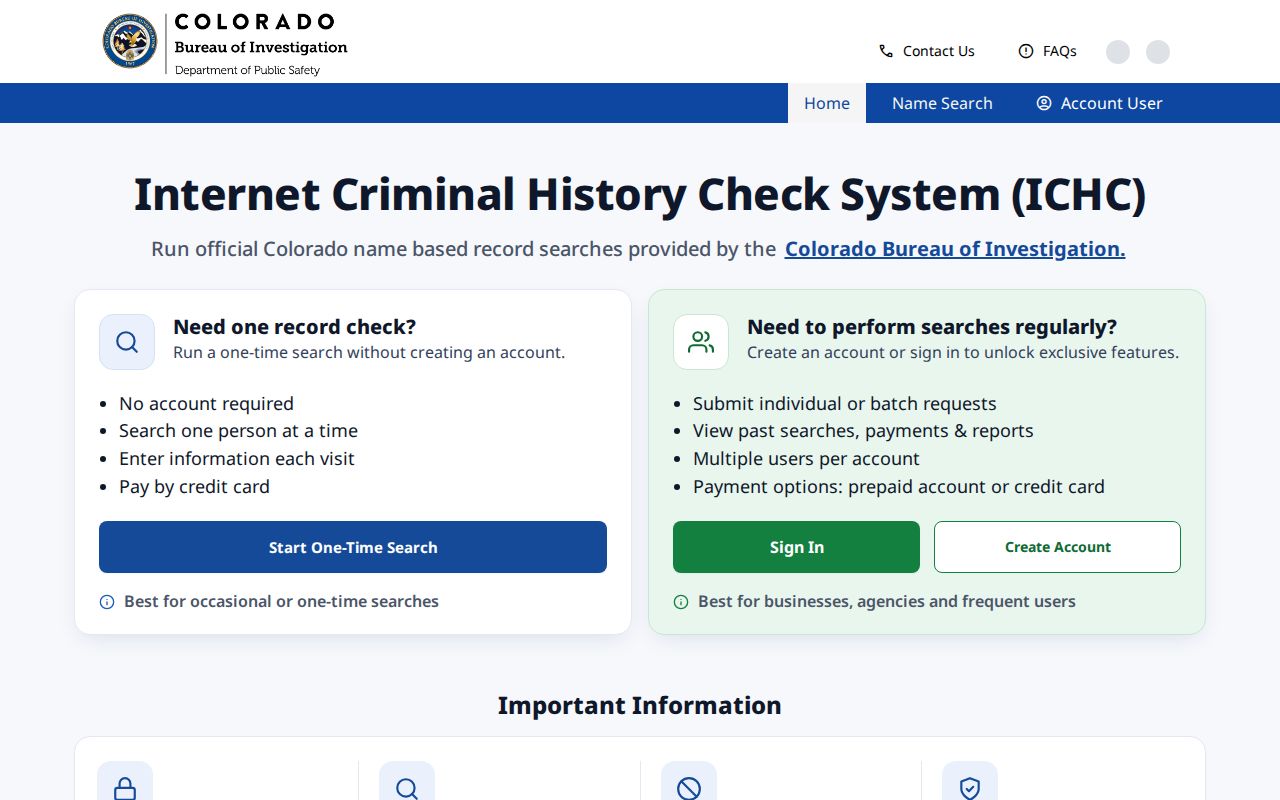 Grand County criminal court records official CBI Internet Criminal History Check