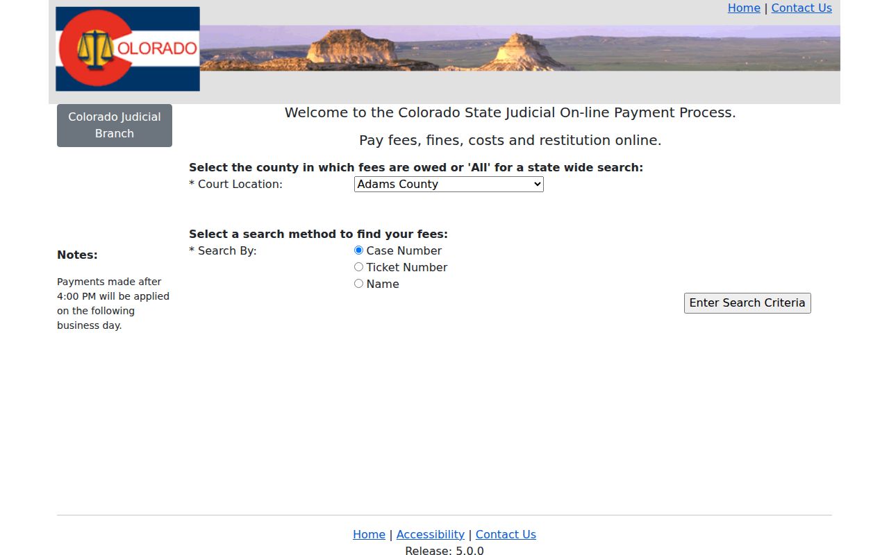 Grand County court records Colorado Judicial Online Payment System