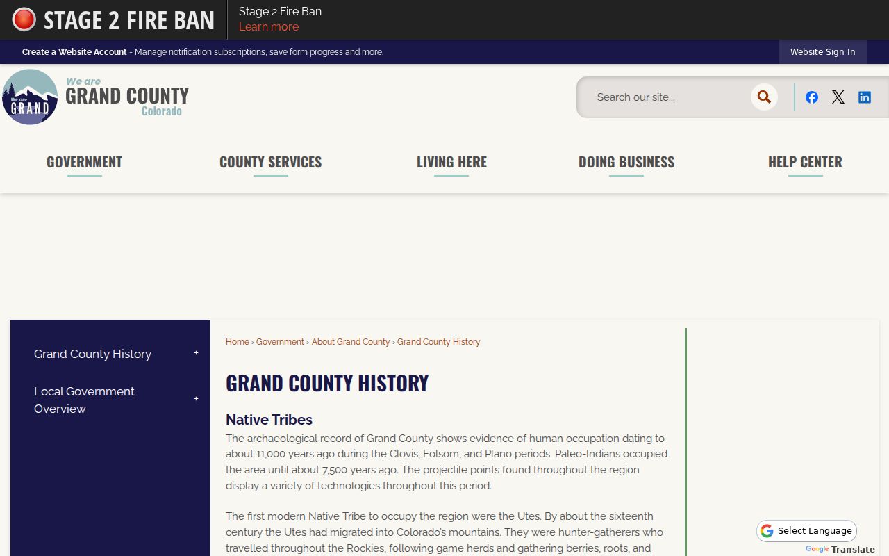 Grand County court records local county history page