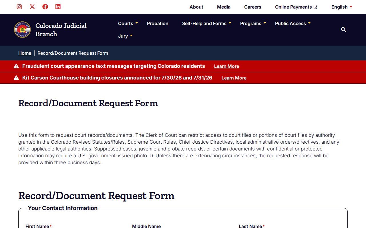 Grand County inmate records court document request source